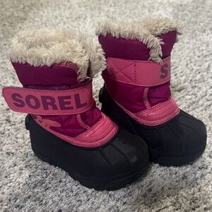 Sorel Fuchsia and Black Kids' Boots
